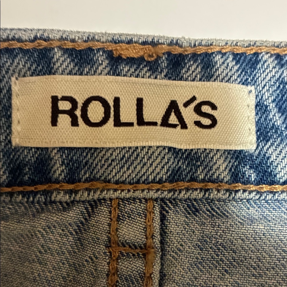 ROLLA'S Denim Skirt Women's 26, Button Front, Pockets, Medium wash. 26 EUC - Picture 9 of 17